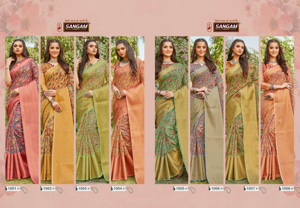 Sangam Prints Ayana Digital Printed Linen Saree