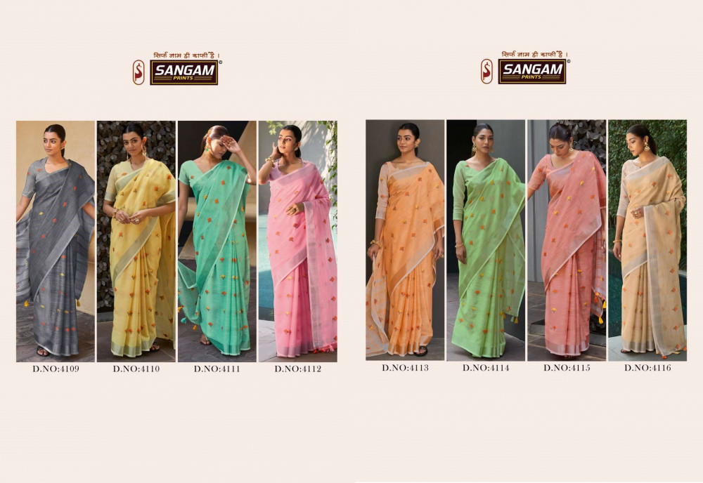 Linen Thread Work Taseel Saree
