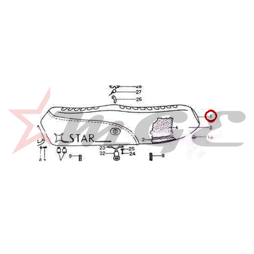 Vespa PX LML Star NV - Duel Saddle Assembly - Reference Part Number - #C-0712927