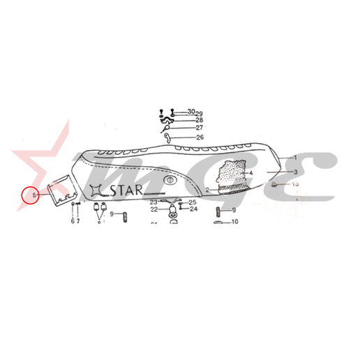 Vespa PX LML Star NV - Seat Back Cover - Reference Part Number - #C-2712028
