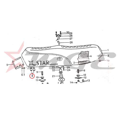 Vespa PX LML Star NV - Buffer (Rear End) - Reference Part Number - #C-4712201