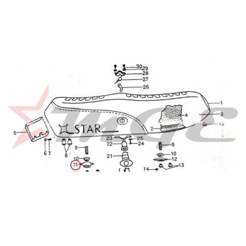 Vespa PX LML Star NV - Support For Buffer Rear Right - Reference Part Number - #C-4712073