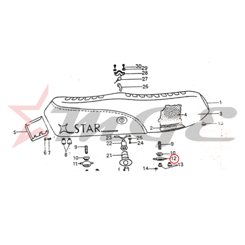 Vespa PX LML Star NV - Support For Buffer Front Right Hand - Reference Part Number - #C-4712075