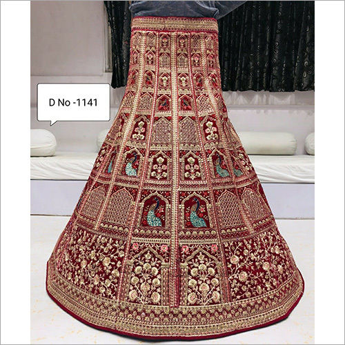 Indian Golden Zari Work Bridal Lehenga