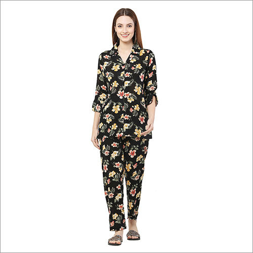 Spring Ladies Rayon Printed Night Suit