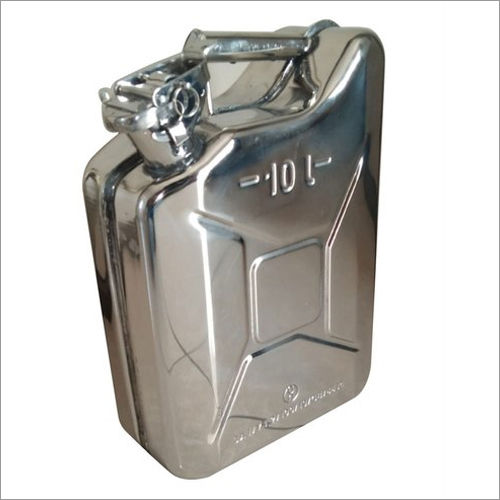 Silver 10 Ltr Steel Jerry Can