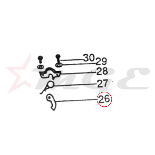 Vespa PX LML Star NV - Locking Lever- Reference Part Number - #C-4710352