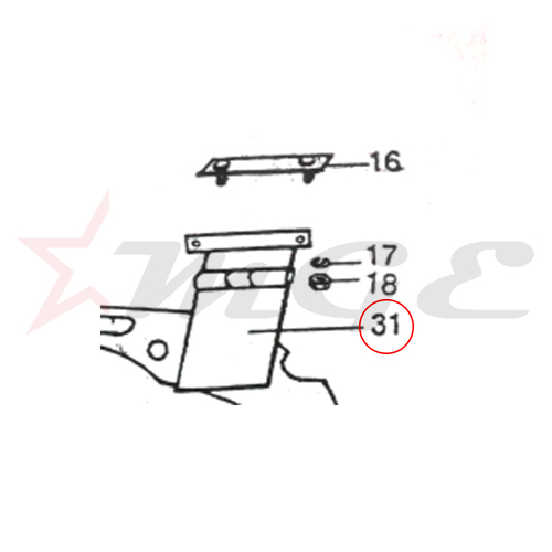 Vespa PX LML Star NV - Seat Hinge Frame Assembly - Reference Part Number - #C-1714114