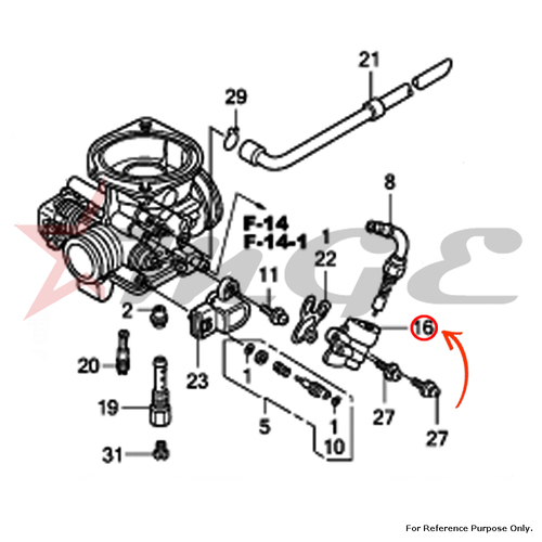 Body Comp., Bystarter  For Honda CBF125 - Reference Part Number - #16140-KTE-911