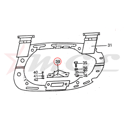 Vespa PX LML Star NV - Lock Bracket Assembly - Reference Part Number - #C-4714104