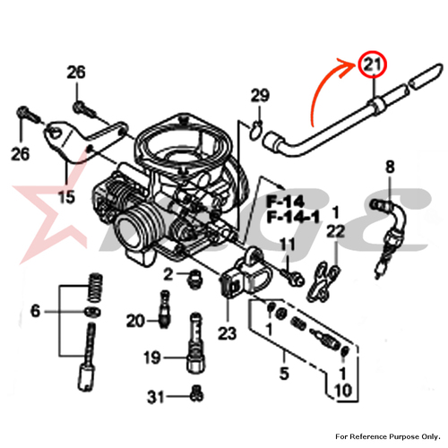 Tube Comp., Air Vent For Honda CBF125 - Reference Part Number - #16198-KTE-911