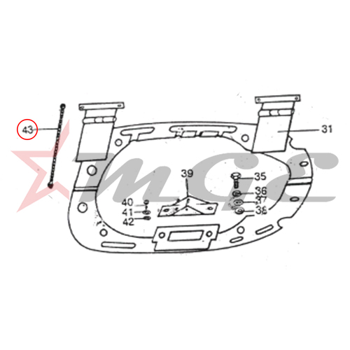Vespa PX LML Star NV - Stopper Cable For Seat - Reference Part Number - #C-4712107