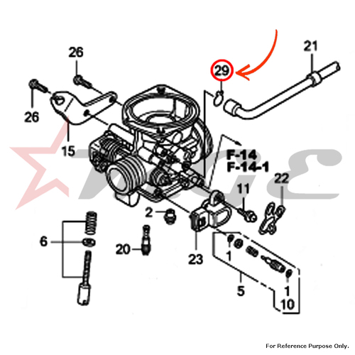 Clip, Tube (B10) For Honda CBF125 - Reference Part Number - #95002-02109