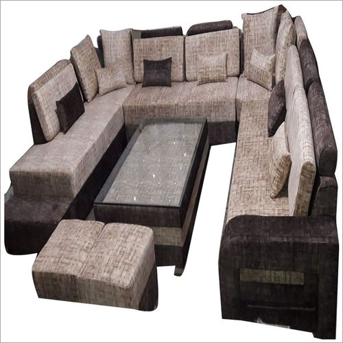 U Shape Wooden Sofa Set