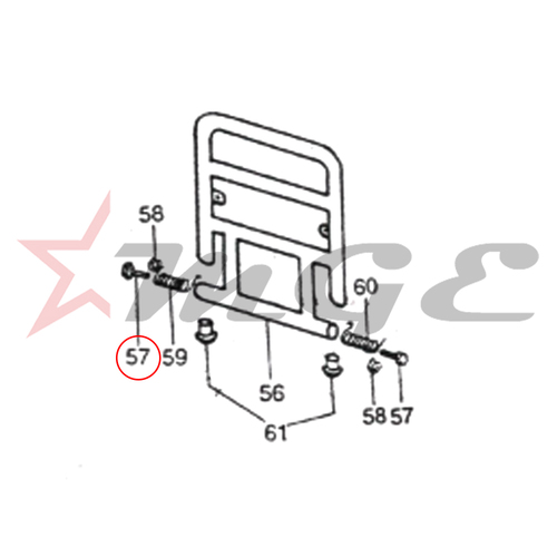 Vespa PX LML Star NV - Bolt - Reference Part Number - #C-4709306
