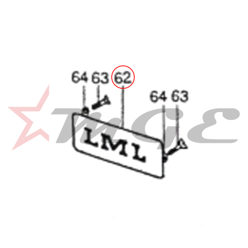 Vespa PX LML Star NV - LML Name Plate - Reference Part Number - #C-3712452