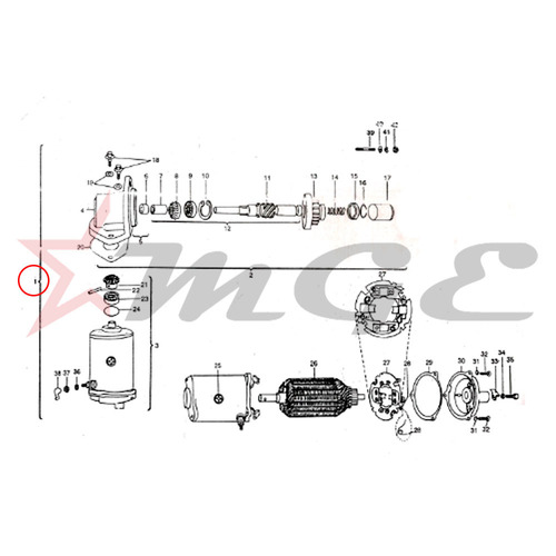Vespa PX LML Star NV - Complete Starter Motor With Transmission - Reference Part Number - #243511