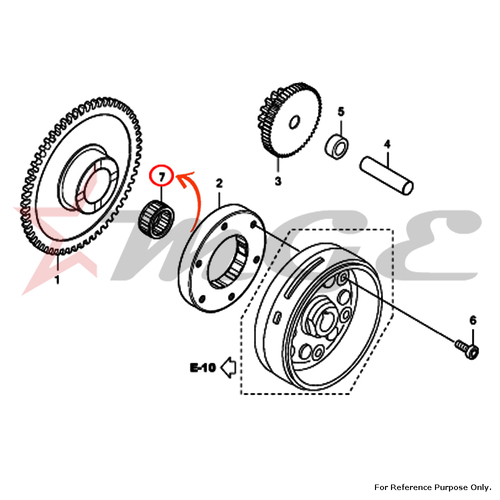 Bearing, Needle, 22x29x16.8 For Honda CBF125 - Reference Part Number - #91022-KSP-900