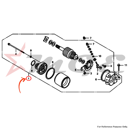 Motor Assy., Starting (Mitsuba Sm14) For Honda CBF125 - Reference Part Number - #31200-KTE-931