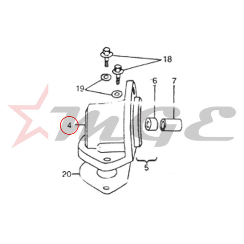 Vespa PX LML Star NV - Body Connecting Transmission - Reference Part Number - #249335