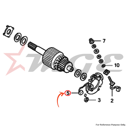 Holder Set, Brush For Honda CBF125 - Reference Part Number - #31206-MBE-008