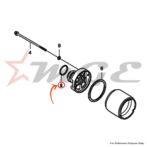 O-ring, 24.4x3.1(Arai) For Honda CBF125 - Reference Part Number - #91309-425-003