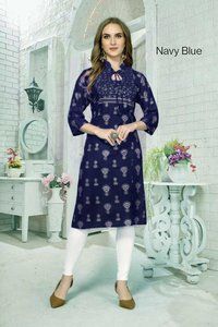 Foil Printed Rayon Kurti