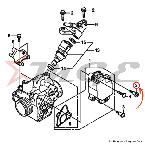 Screw, Torx, 5x8.7 For Honda CBF125 - Reference Part Number - #16081-KPH-701
