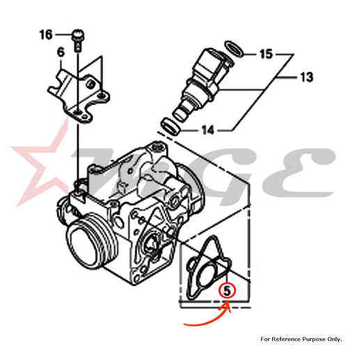 O-ring, Throttle Body For Honda CBF125 - Reference Part Number - #16083-KTR-941