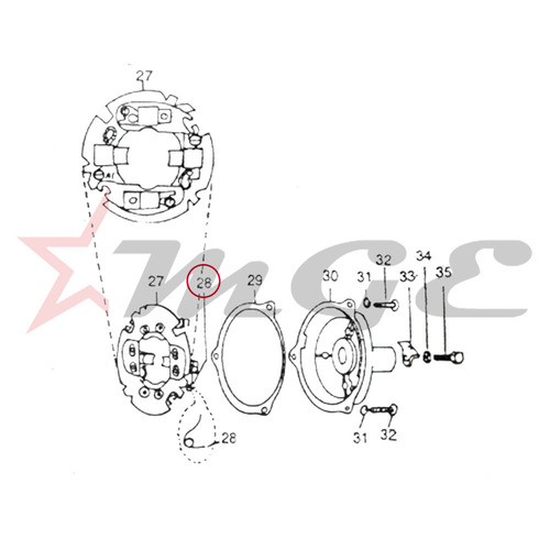 Vespa PX LML Star NV - Torsion Spring - Reference Part Number - #BC4-10-057