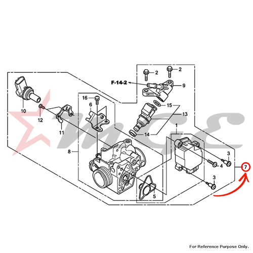 Throttle Body Assy. (Gqm6a B) For Honda CBF125 - Reference Part Number - #16400-KWF-942