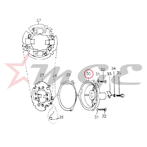 Vespa PX LML Star NV - Cover Assembly With Bearing - Reference Part Number - #BC4-10-042