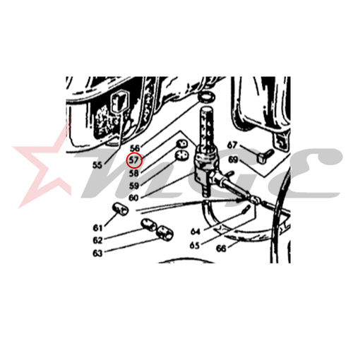 Lambretta GP 150/125/200 - Nut For Fuel Tap - Reference Part Number - #19071007