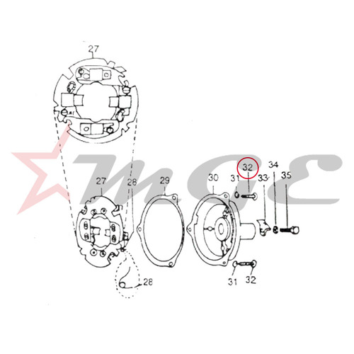 Vespa PX LML Star NV - Screw - Reference Part Number - #BC4-10-030
