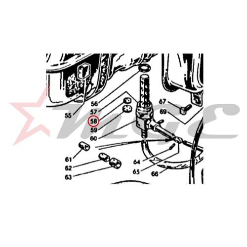 Lambretta GP 150/125/200 - Gasket For Fuel Tap - Reference Part Number - #19071013