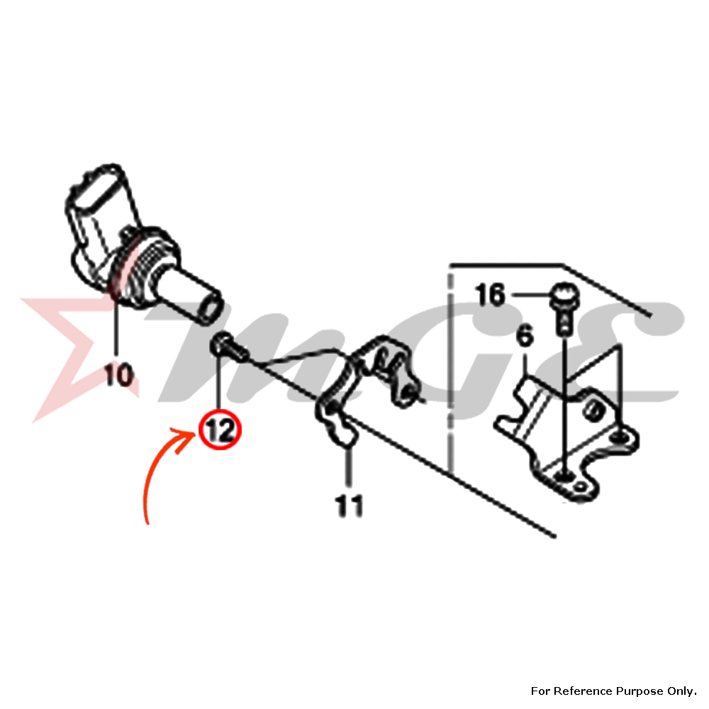 Screw, Torx For Honda CBF125 - Reference Part Number - #16433-HN8-A61