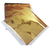 Imitation Gold Leaf Square Foil Sheet - Combination of Gold, Brass and Zinc, 5x5 Inch Size, Golden Color, 2mm Thickness, Eco-Friendly Material