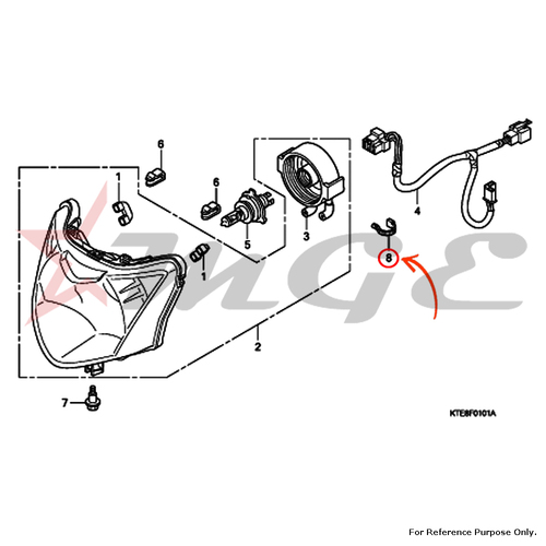 Band B1, Wire For Honda CBF125 - Reference Part Number - #32161-KSP-920