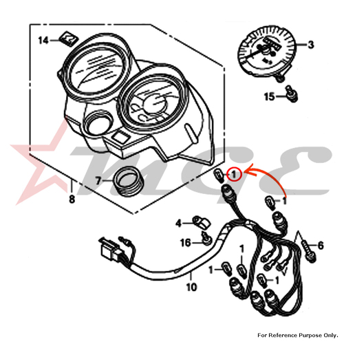 Bulb, Wedge Base(T10 12v 1.7w) For Honda CBF125 - Reference Part Number - #34908-KTF-641