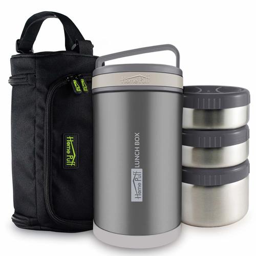 Grey 1.7 Ltr Double Wall Vacuum Insulated Stainless Steel Lunch Box