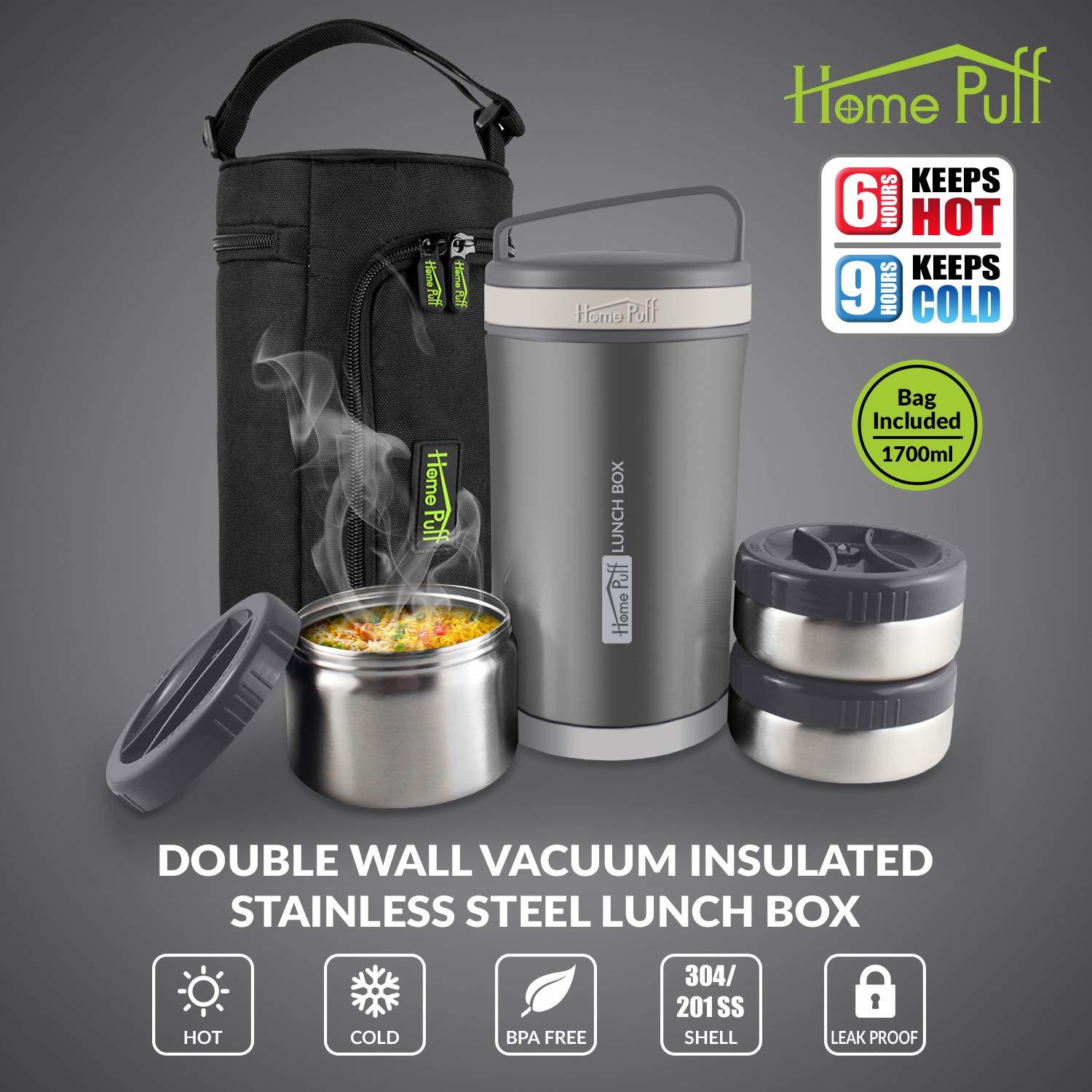 1.7 Ltr Double Wall Vacuum Insulated Stainless Steel Lunch Box