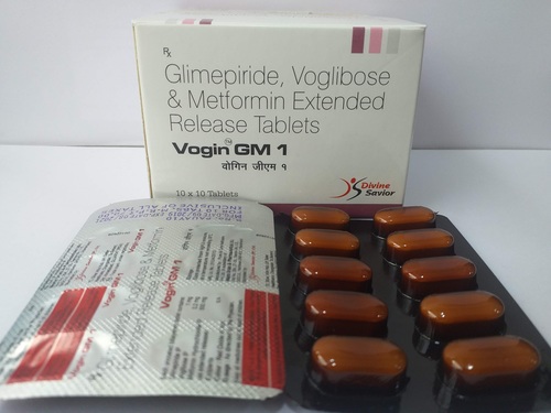 Glimepiride 1 Mg Voglibose 0.2 Mg Metformin 500 Mg Tablet