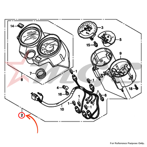 Meter Assy., Combination For Honda CBF125 - Reference Part Number - #37100-KTE-911