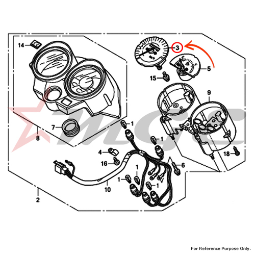 Speedometer Comp. For Honda CBF125 - Reference Part Number - #37210-KTE-911