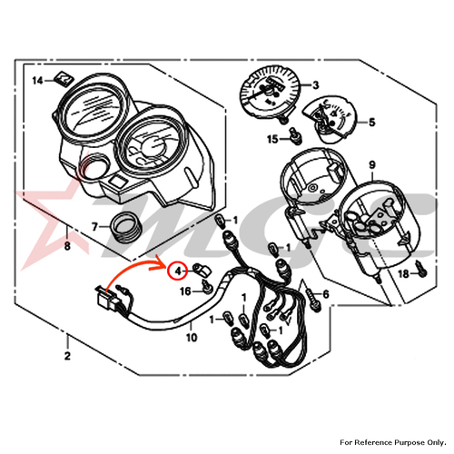 Clamp For Honda CBF125 - Reference Part Number - #37215-KS3-901