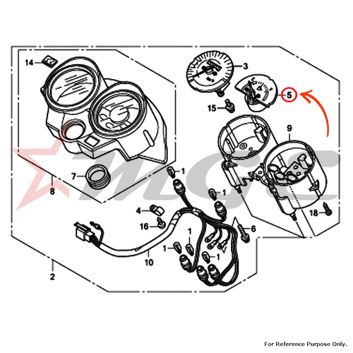 Meter Comp., Fuel For Honda CBF125 - Reference Part Number - #37300-KTE-911