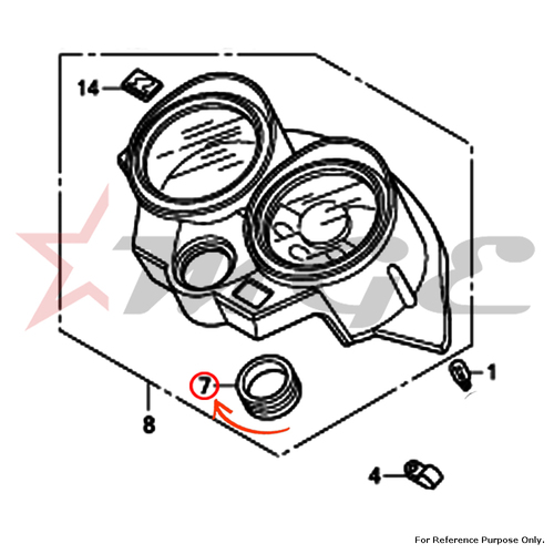 Grommet, Combination Switch For Honda CBF125 - Reference Part Number - #37312-KTE-910
