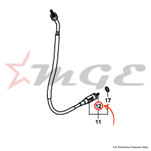 Cable, Inner For Honda CBF125 - Reference Part Number - #44831-KTE-910