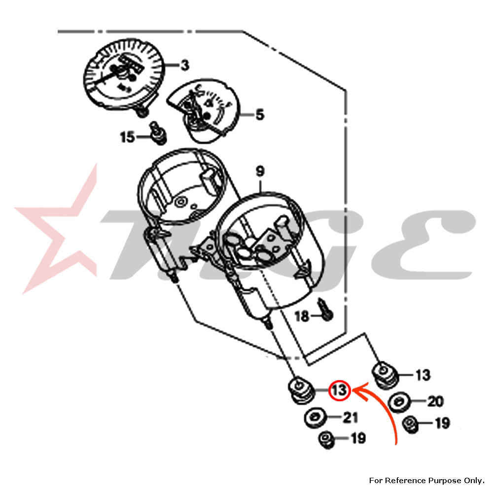 Rubber, Rr. Fender Cushion For Honda CBF125 - Reference Part Number - #80101-443-000