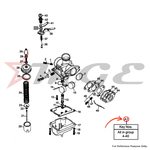 Carburetor - Mikcarb VM 24 For Royal Enfield - Reference Part Number - #144732/A